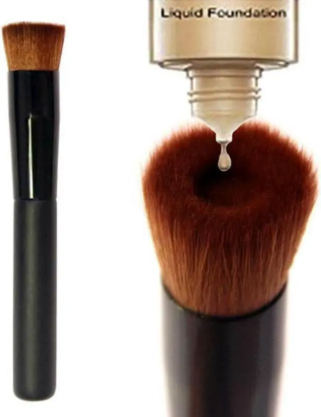 Main image of Professional Single Liquid Foundation Makeup Brush with Pit in Hair Head Beauty Makeup Tool