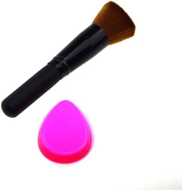 Alt view image 6 of 7 - Professional Single Liquid Foundation Makeup Brush with Pit in Hair Head Beauty Makeup Tool