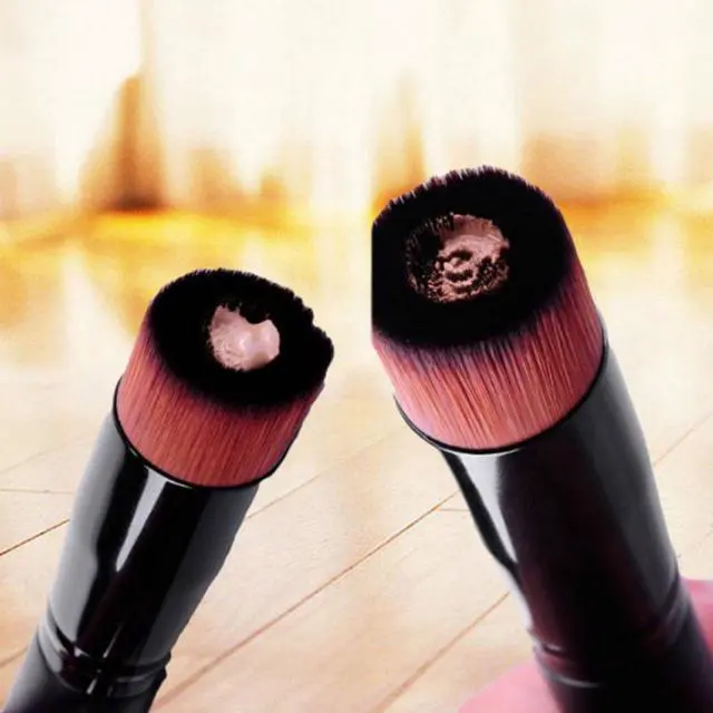 Alt view image 4 of 7 - Professional Single Liquid Foundation Makeup Brush with Pit in Hair Head Beauty Makeup Tool