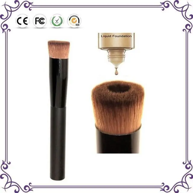 Alt view image 7 of 7 - Professional Single Liquid Foundation Makeup Brush with Pit in Hair Head Beauty Makeup Tool