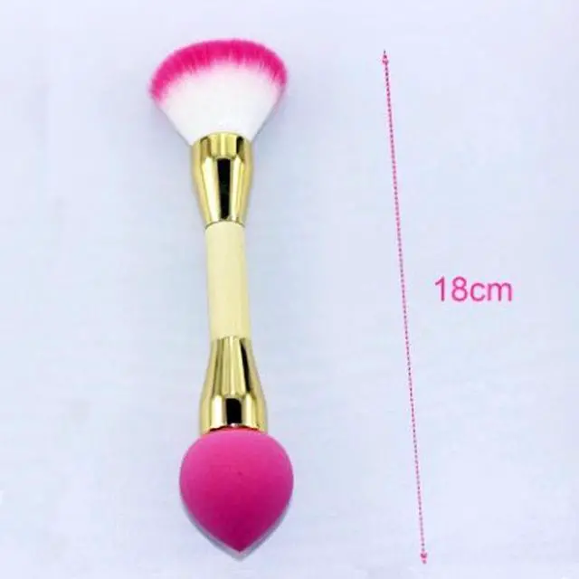 Alt view image 7 of 7 - Double Sided Makeup Brush Non Latex Puff BB Cream Loose Powder Brush Bamboo Handle Beauty Makeup Tools