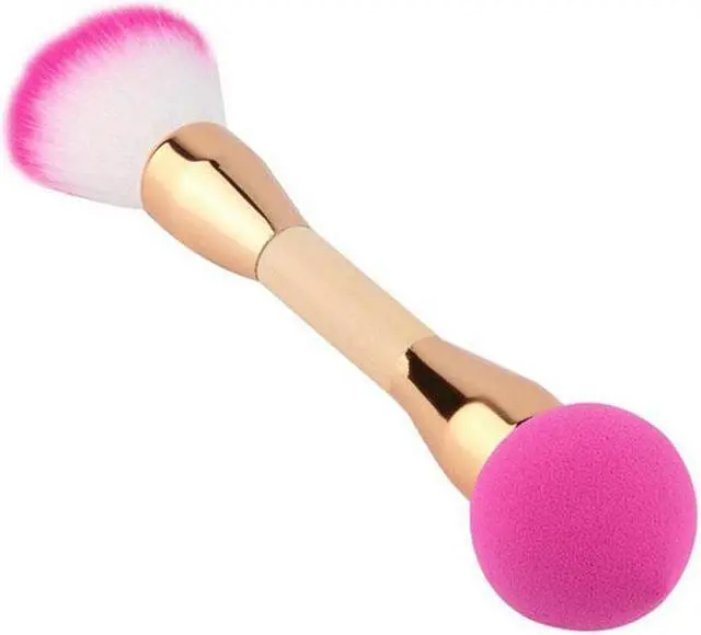 Alt view image 6 of 7 - Double Sided Makeup Brush Non Latex Puff BB Cream Loose Powder Brush Bamboo Handle Beauty Makeup Tools