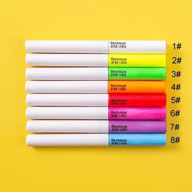 Alt view image 2 of 7 - 8 In 1 Easy to Wear Waterproof Long Lasting Fast Dry Liquid UV Neon Eyeliner Set Beauty Eye Makeup