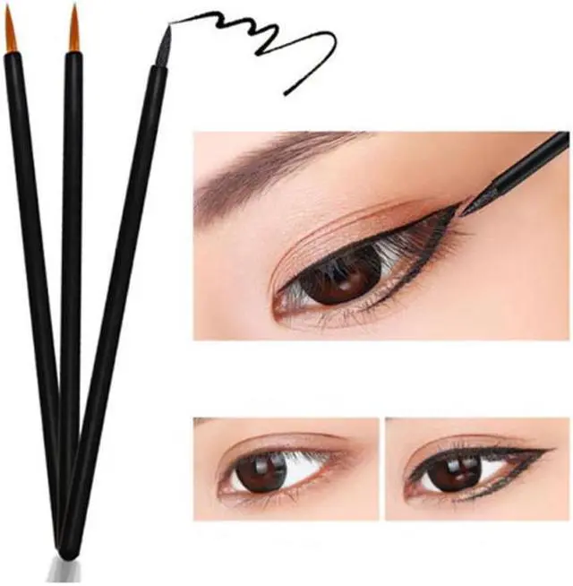 Alt view image 2 of 7 - Professional Black Handle 50pcs Disposable Gel Eyeliner Makeup Brush Beauty Makeup Tool yellow
