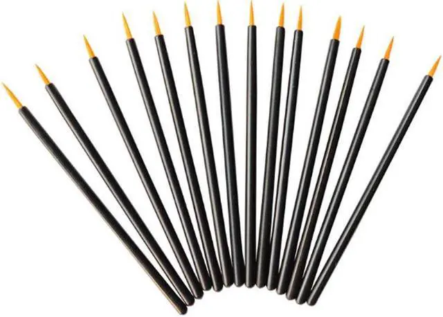 Main image of Professional Black Handle 50pcs Disposable Gel Eyeliner Makeup Brush Beauty Makeup Tool yellow