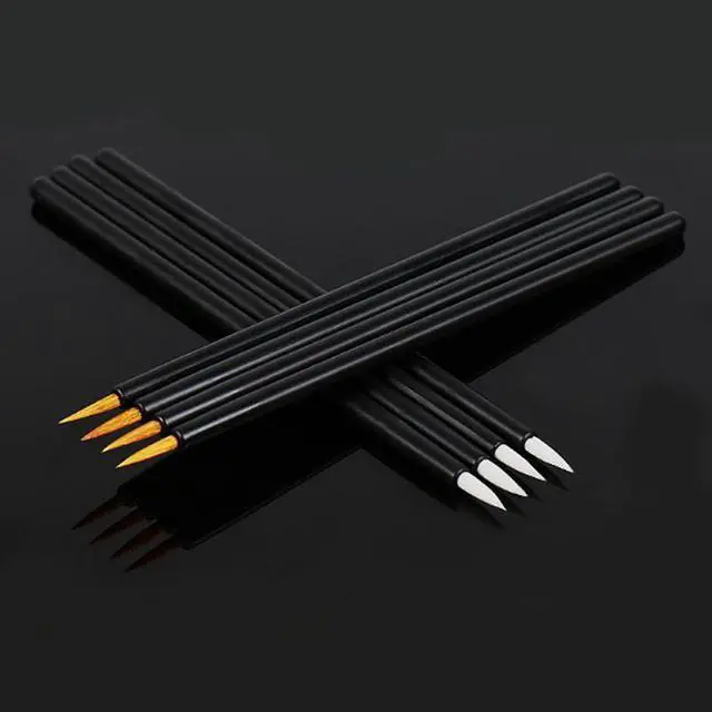 Alt view image 3 of 7 - Professional Black Handle 50pcs Disposable Gel Eyeliner Makeup Brush Beauty Makeup Tool yellow