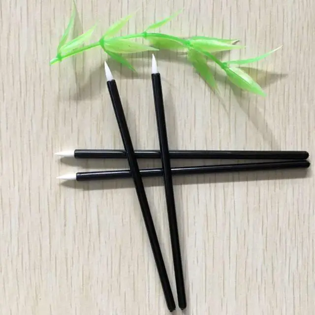 Alt view image 6 of 7 - Professional Black Handle 50pcs Disposable Gel Eyeliner Makeup Brush Beauty Makeup Tool yellow