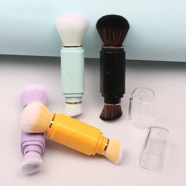 Alt view image 6 of 6 - Portable Foundation Blush Brush 2 In 1 Scalable Magic Makeup brush with PVC Box Beauty Makeup Tools