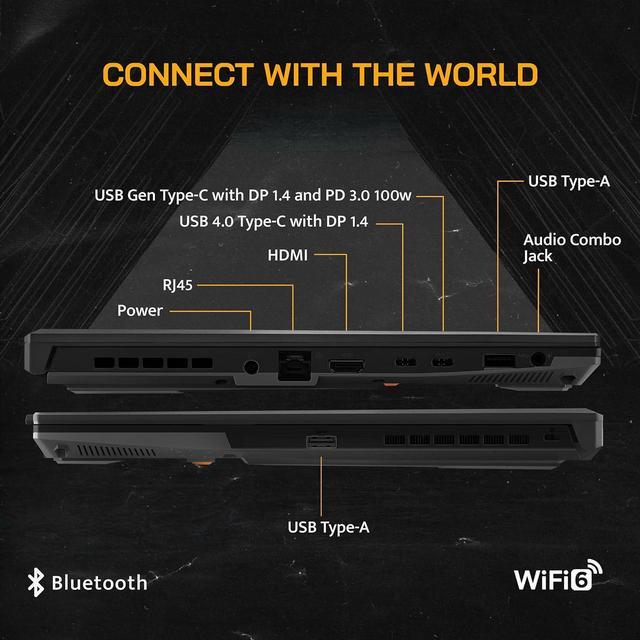 Alt view image 6 of 6 - ASUS TUF A16 16'' FHD 165Hz Gaming Laptop, AMD Ryzen 7-7735HS, Radeon RX7600S V8G Graphics, 16GB DDR5 RAM, 512GB PCIe SSD, RGB Backlit Keyboard, Wi-Fi 6, HD Camera, Black, Win 11 Pro, 32GB USB Card