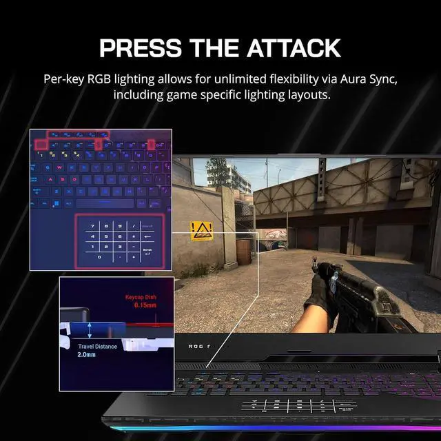 Alt view image 4 of 7 - Asus ROG Strix Scar 15 Gaming Laptop, 15.6" 300Hz IPS-Type FHD Display, AMD Ryzen 9 5900HX, 32GB RAM, 1TB PCIe SSD, Backlit Keyboard, GeForce RTX 3080, WiFi 6, Win 11, Gray, 32GB USB Card