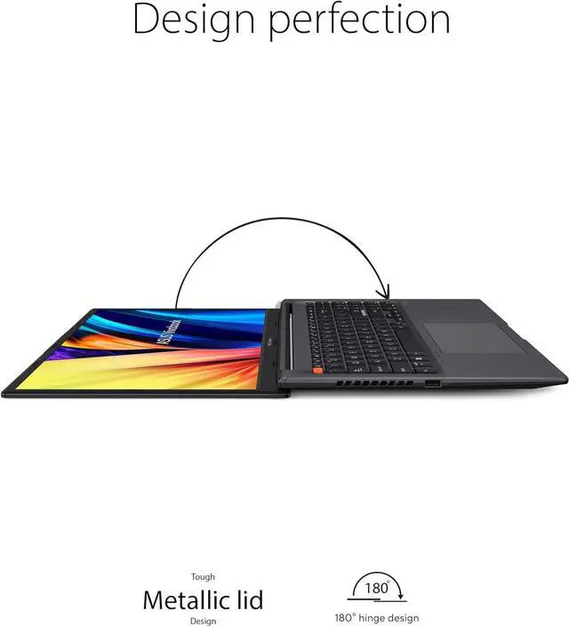 Alt view image 4 of 7 - ASUS VivoBook S 15 Slim Laptop, 15.6" FHD Display, AMD Ryzen 7 5800H Processor, AMD Radeon Graphics, 8GB RAM, 512GB SSD, Windows 11 Home, Fingerprint Reader, Indie Black, S3502QA-DS71