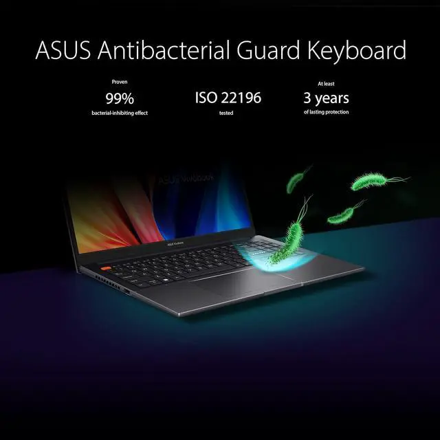 Alt view image 2 of 7 - ASUS VivoBook S 15 Slim Laptop, 15.6" FHD Display, AMD Ryzen 5 5600H Processor, AMD Radeon Graphics, 8GB RAM, 512GB SSD, Windows 11 Home, Indie Black, S3502QA-DS51