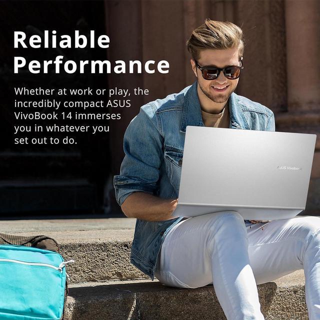 Alt view image 6 of 7 - ASUS Vivobook 14" HD Student Laptop, Intel Core i3-1115G4, 16GB RAM, 512GB PCIe SSD, Intel UHD Graphics, Webcam, WiFi 5, Bluetooth, Silver, Win 11, 32GB Hotface USB Card