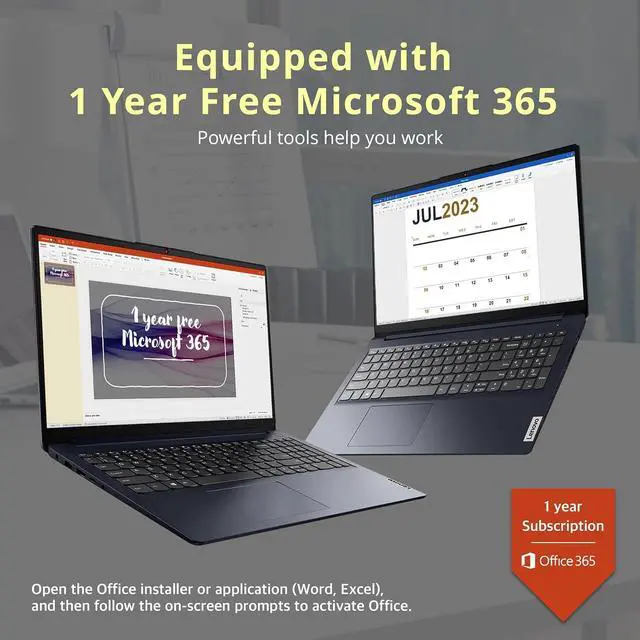 Alt view image 3 of 7 - Lenovo IdeaPad 15.6" FHD Laptop, Intel Pentium Silver N6000 Processor, 12GB RAM, 512GB PCIe SSD, 720P HD Webcam, Dolby Audio, 1 Year Office, Win 11, Blue, 32GB Hotface USB Card