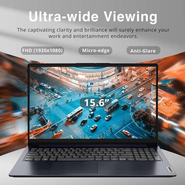 Alt view image 4 of 7 - Lenovo IdeaPad 15.6" FHD Laptop, Intel Pentium Silver N6000 Processor, 12GB RAM, 512GB PCIe SSD, 720P HD Webcam, Dolby Audio, 1 Year Office, Win 11, Blue, 32GB Hotface USB Card