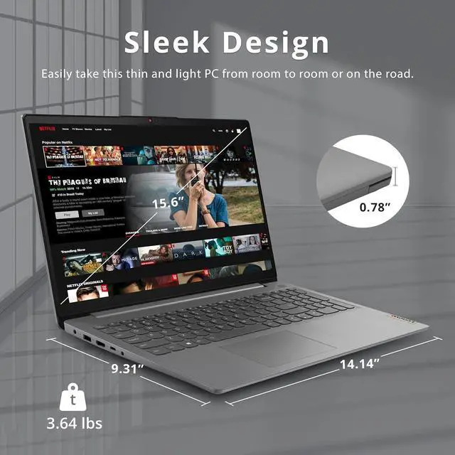 Alt view image 6 of 7 - Lenovo Ideapad 3i 15.6" FHD Touch Laptop, Intel Core i3-1115G4, 16GB RAM, 1TB PCIe SSD, Intel UHD Graphics, Numeric Keypad, 720P HD Camera, WiFi 6, Windows 11 Home, Grey, 32GB Hotface USB Card