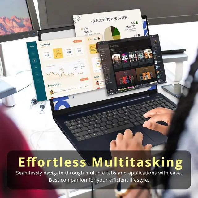 Alt view image 5 of 7 - Lenovo IdeaPad 15.6" FHD Touchscreen Laptop, Intel Core i5-1155G7, 8GB RAM, 512GB PCIe SSD, Intel Iris Xe Graphics, HD Webcam, Num Pad, WiFi 6, Win 11, Abyss Blue, 32GB Hotface USB Card