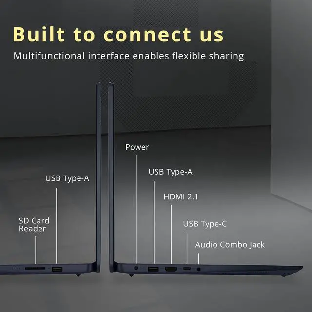 Alt view image 7 of 7 - Lenovo IdeaPad 15.6" FHD Touchscreen Laptop, Intel Core i5-1155G7, 8GB RAM, 512GB PCIe SSD, Intel Iris Xe Graphics, HD Webcam, Num Pad, WiFi 6, Win 11, Abyss Blue, 32GB Hotface USB Card