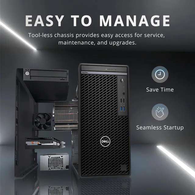 Alt view image 4 of 7 - Dell OptiPlex 3000 Full Size Tower Business Desktop, Intel Core i5-12500 processor, 32GB DDR4 RAM, 2TB PCIe SSD + 2TB HDD, DVDRW, Ethernet, WiFi Adapter, KB& Mouse, Windows 11 Pro, Black