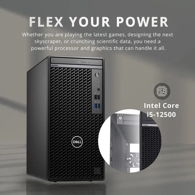 Alt view image 3 of 7 - Dell OptiPlex 3000 Full Size Tower Business Desktop, Intel Core i5-12500 processor, 32GB DDR4 RAM, 2TB PCIe SSD + 2TB HDD, DVDRW, Ethernet, WiFi Adapter, KB& Mouse, Windows 11 Pro, Black
