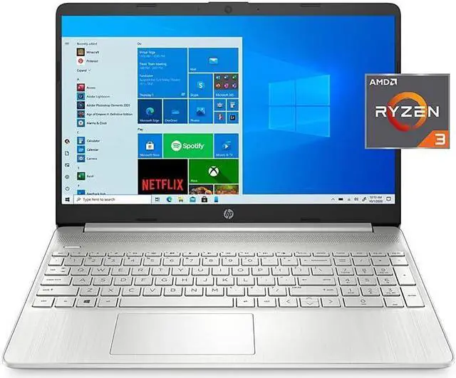 Alt view image 2 of 7 - HP 15.6 FHD Display Laptop Computer, AMD Ryzen 3-3250U Processor(Beats Intel i5-1035G1), 8GB DDR4 RAM, 128GB SSD, AMD Radeon Graphics, HD Webcam, HDMI, Win 10S, Silver, 32GB Hotface USB Card