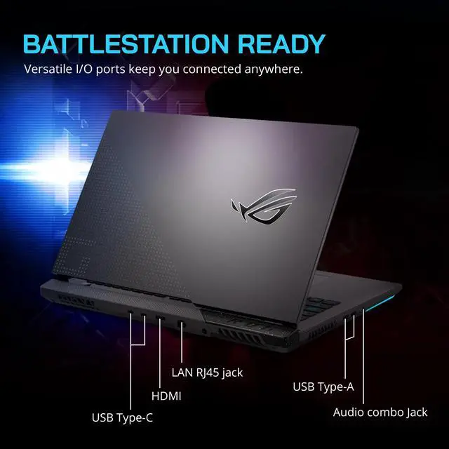 Alt view image 7 of 7 - ASUS ROG Strix G17 Gaming Laptop, 17.3" 144Hz IPS FHD Display, AMD Ryzen 7 6800H Processor, 32GB DDR5 RAM, 1TB PCIe SSD, NVIDIA GeForce RTX 3050, RGB Keyboard, Windows 11 Pro, Hotface 32GB USB Card