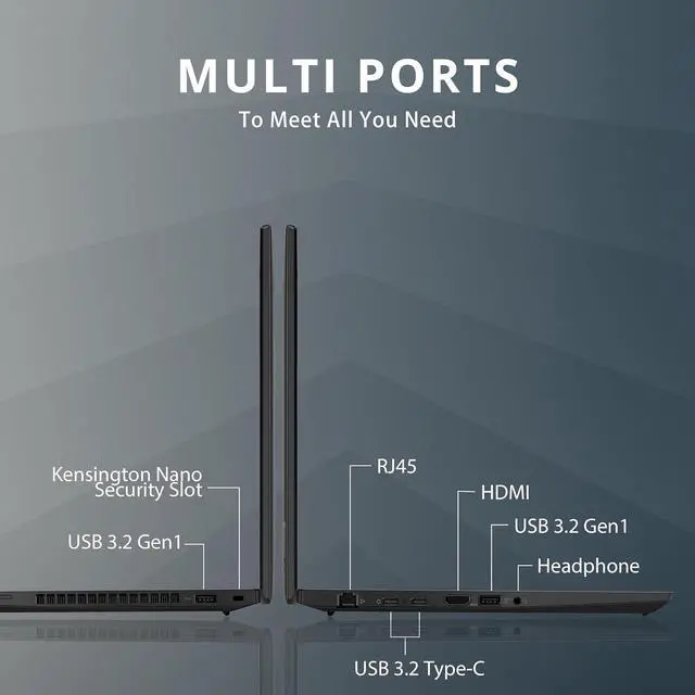 Alt view image 7 of 7 - Lenovo Thinkpad T14 Gen 3 14.0" WUXGA Touchscreen 300 nits Laptop, AMD Ryzen 7 PRO 6850U, 16GB RAM, 512GB PCIe SSD, Backlit Keyboard, AMD Radeon 680M, Win11 Pro, Black, 32GB Hotface USB Card