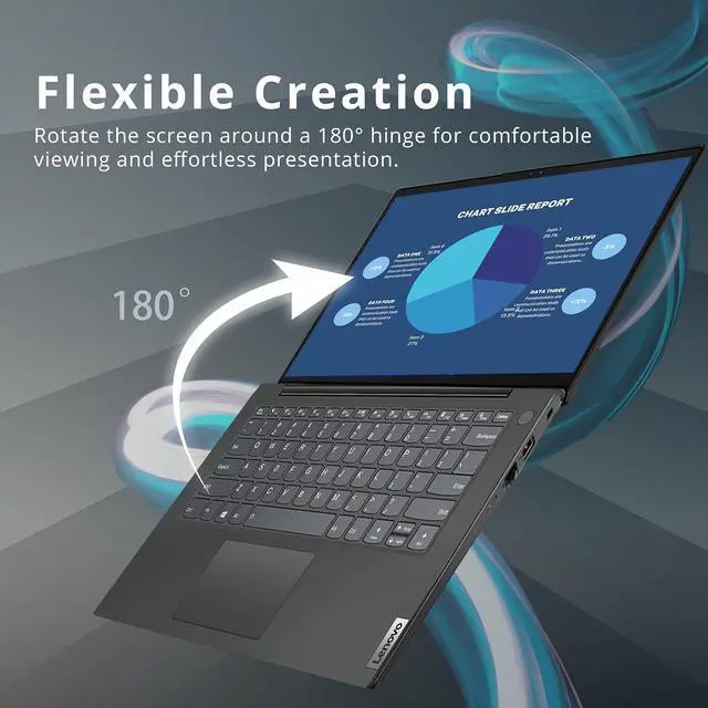 Alt view image 3 of 7 - LENOVO V14 G2 14" FHD Business Laptop, AMD Ryzen 5 5500U, 8GB RAM, 256GB PCIe SSD, AMD Radeon Graphics, HD Camera, Standard Keyboard, Dolby Audio, WiFi, Win 10 Pro, Black, 32GB SnowBell USB Card