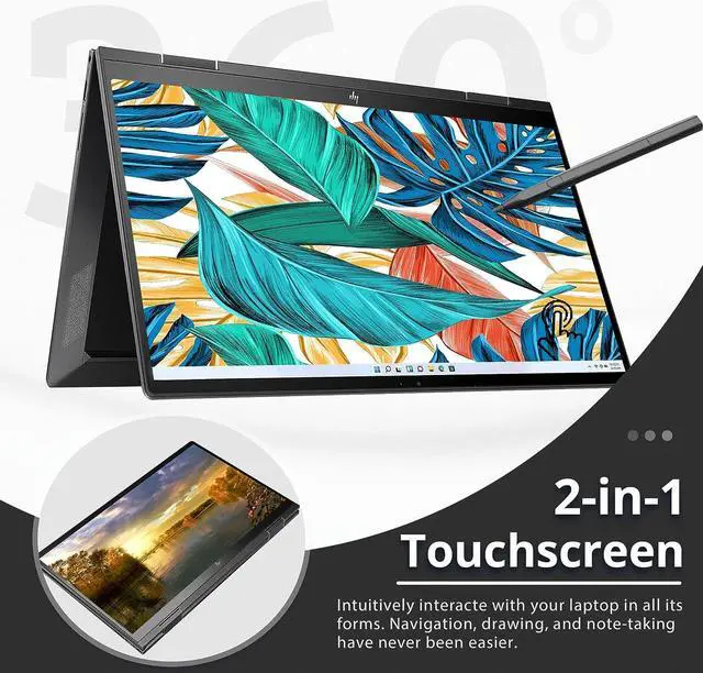 Alt view image 3 of 7 - HP Envy x360 Convertible 15.6" Laptop, AMD Ryzen 7 5825U Processor, 16 GB RAM, 1TB SSD, AMD Radeon Graphics, Windows 11 Home (15-eu1026nr, Nightfall Black Aluminum) (Renewed)