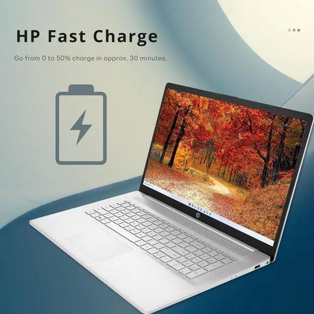 Alt view image 4 of 7 - HP 17.3'' FHD 1920 x 1080 Business Laptop, Intel Core i5-1235U, 32GB RAM, 1TB PCIe SSD, Intel Iris Xe Graphics, Backlit Keyboard, HD Camera, Bluetooth, Win 11 Pro, Silver, (renewed)