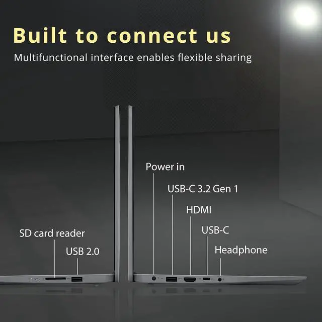 Alt view image 7 of 7 - Lenovo IdeaPad 1 15.6" FHD Anti-Glare Laptop, AMD Ryzen 7 5700U, 40GB RAM, 1TB PCIe SSD, AMD Radeon Graphics, HD Webcam, WiFi 6, Bluetooth, Win 11 Pro, Cloud Gray, 32GB Hotface USB Card