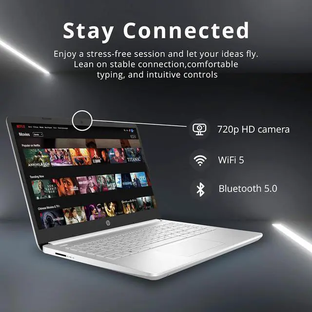 Alt view image 2 of 5 - HP 14" FHD BrightView Laptop, Intel Pentium Silver N6000, 8GB DDR4 RAM, 1TB PCIe SSD, Intel UHD Graphics, HD Webcam, Wi-Fi 5, Bluetooth, Silver, Win 11, 32GB Hotface USB Card