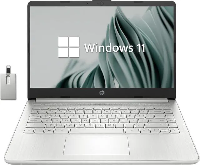 Main image of HP 14" FHD BrightView Laptop, Intel Pentium Silver N6000, 8GB DDR4 RAM, 1TB PCIe SSD, Intel UHD Graphics, HD Webcam, Wi-Fi 5, Bluetooth, Silver, Win 11, 32GB Hotface USB Card