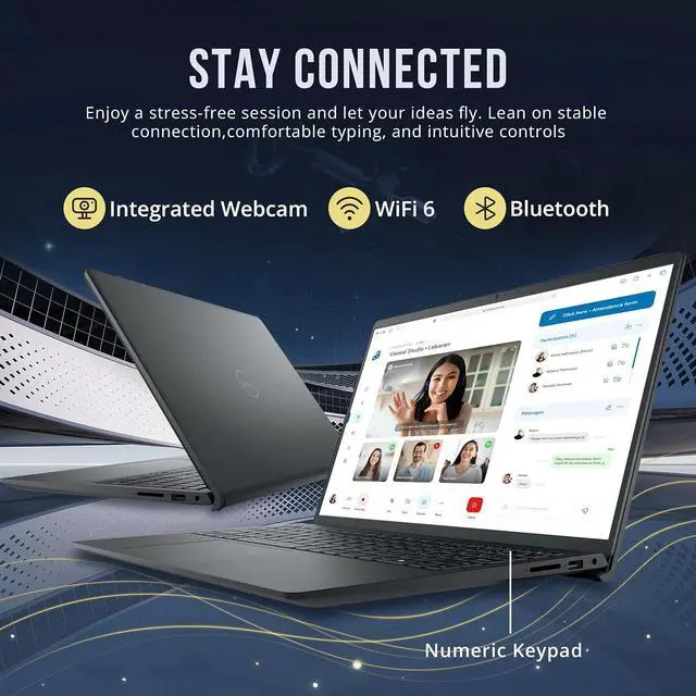 Alt view image 5 of 7 - Dell Inspiron 15.6" FHD Touchscreen Business Laptop, Intel Core i7-1355U, 16GB DDR4 RAM, 1TB PCIe SSD, Intel Iris Xe Graphics, 1080p Webcam, Wi-Fi 6, Bluetooth, Black, Win 11