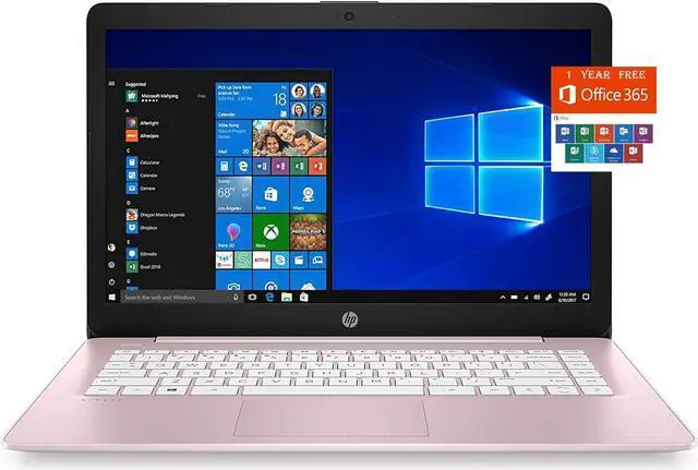 Alt view image 2 of 7 - HP Stream 14" HD SVA Laptop, Intel Celeron N4120 Processor, 4GB RAM, 64GB eMMC Flash Memory, Webcam, 1-Year Office, Intel UHD Graphics 600, Win 11S, Rose Pink, 32GB Hotface USB Card