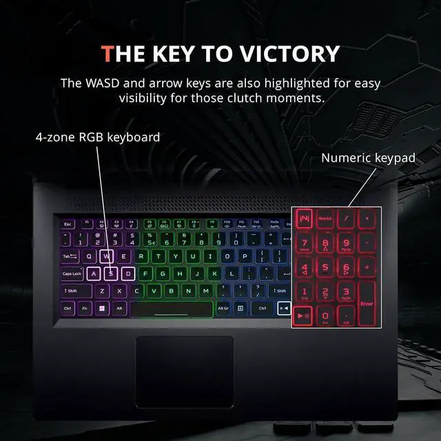 Alt view image 5 of 7 - Acer Nitro 5 15.6" QHD (2560 x 1440) 165Hz Gaming Laptop, AMD Ryzen 7 6800H, 64GB DDR5 RAM, 4TB SSD, NVIDIA GeForce RTX 3070Ti, 4-Zone RGB Keyboard, Wi-Fi 6, Win 11 Pro, Black, 32GB Hotface USB Card