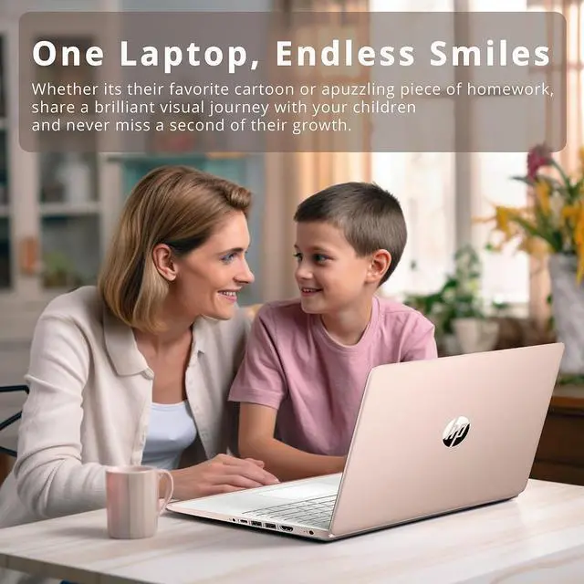 Alt view image 6 of 7 - HP Premium Stream 14" HD BrightView Laptop, Intel Celeron N4120, 8GB RAM, 64GB eMMC Storage, UHD Graphics, HD Webcam, 1 Year Office 365, Bluetooth, WiFi, HDMI, Win 11s, Gold, 32GB Hotface USB Card