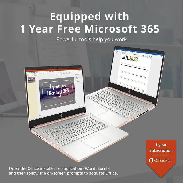 Alt view image 3 of 7 - HP Premium Stream 14" HD BrightView Laptop, Intel Celeron N4120, 8GB RAM, 64GB eMMC Storage, UHD Graphics, HD Webcam, 1 Year Office 365, Bluetooth, WiFi, HDMI, Win 11s, Gold, 32GB Hotface USB Card