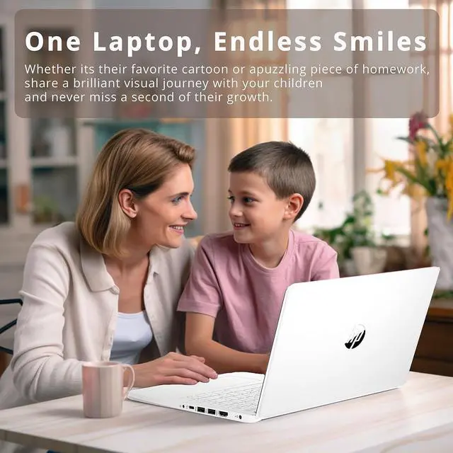 Alt view image 6 of 7 - HP Premium 14" Stream HD Laptop, Intel Celeron N4120, 4GB RAM, 64GB eMMC, Webcam, UHD Graphics, WiFi, HDMI, 1 Year Office 365, Win 11s, White, 32GB Hotface USB Card