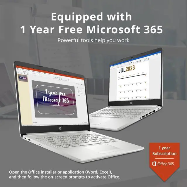 Alt view image 3 of 7 - HP Premium Stream 14" HD BrightView Laptop, Intel Celeron N4120, 8GB RAM, 64GB eMMC, Intel UHD Graphics, HD Webcam, 1 Year Office 365, Bluetooth, WiFi, HDMI, Win 11s, Silver, 32GB Hotface USB Card