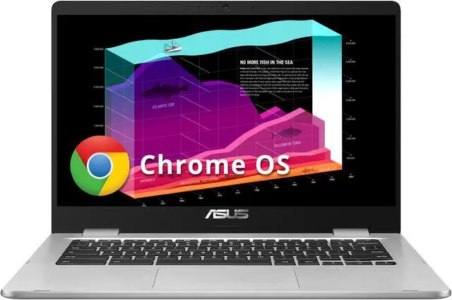 Main image of ASUS Chromebook C423 14" Laptop Computer for Business Student, Intel Celeron N3350 up to 2.4GHz, 4GB DDR4, 64GB eMMC, 802.11AC WiFi, Bluetooth, USB Type-C, Chrome OS, Renewed