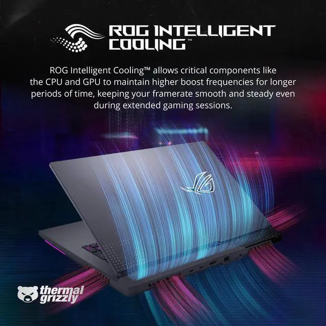 Alt view image 6 of 7 - ASUS ROG Strix G17 Gaming Laptop, 17.3" QHD 240Hz Display, AMD Ryzen 9 7845HX, GeForce RTX 4060, 32GB DDR5 RAM, 2TB PCIe SSD, RGB Backlit Keyboard, Win 11 Pro, Gray, 128GB Hotface Extension Set