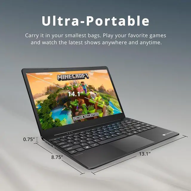Alt view image 6 of 7 - Gateway Ultra Slim Laptop, 14.1" IPS FHD Display, Intel Core i5-1135G7, 16GB RAM, 2TB SSD, Intel Iris Xe Graphics, 1.0 MP Camera, Fingerprint Scanner, Bluetooth, Black,Win 10, 32GB Hotface USB Card