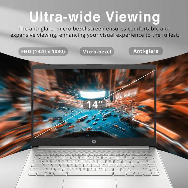 Alt view image 3 of 7 - HP 14" FHD IPS-Type Lightweight Laptop, AMD Ryzen 3-3250U, 8GB RAM, 128GB PCIe SSD, AMD Radeon Graphics, True Vision HD Camera, Wi-Fi 5, Bluetooth, Win 11, Silver, 32GB  USB Card