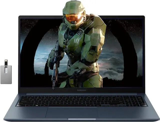Main image of Samsung Galaxy Book Odyssey 15.6" FHD Gaming Laptop, Intel Core i7- 11600H, 40GB RAM, 2TB PCIe SSD, NVIDIA GeForce RTX 3050 Ti, Backlit Keyboard, Fingerprint Reader, Win 11 Pro, 32GB Hotface USB Card
