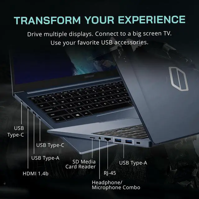 Alt view image 7 of 7 - Samsung Galaxy Book Odyssey 15.6" FHD Gaming Laptop, Intel Core i7- 11600H, 40GB RAM, 2TB PCIe SSD, NVIDIA GeForce RTX 3050 Ti, Backlit Keyboard, Fingerprint Reader, Win 11 Pro, 32GB Hotface USB Card