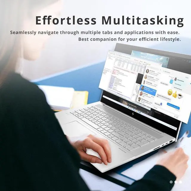 Alt view image 4 of 7 - HP Envy 17.3" FHD Laptop, Intel Core i7-1260P, 64GB DDR4 RAM, 2TB PCIe SSD, Backlit Keyboard, Intel Iris Xe Graphics, 5MP IR camera, Wi-Fi 6E, Bluetooth, Win 11 Pro, Silver, 32GB USB Card (Renewed)