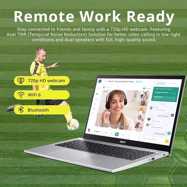 Alt view image 4 of 7 - Acer Aspire 3 15.6" FHD Laptop, AMD Ryzen 7 5700U Processor, 40GB RAM, 1TB SSD, AMD Radeon Graphics, Numeric Keypad, 720p HD Webcam, Wi-Fi 6, Windows 11 Home, Silver, 32GB Hotface USB Card