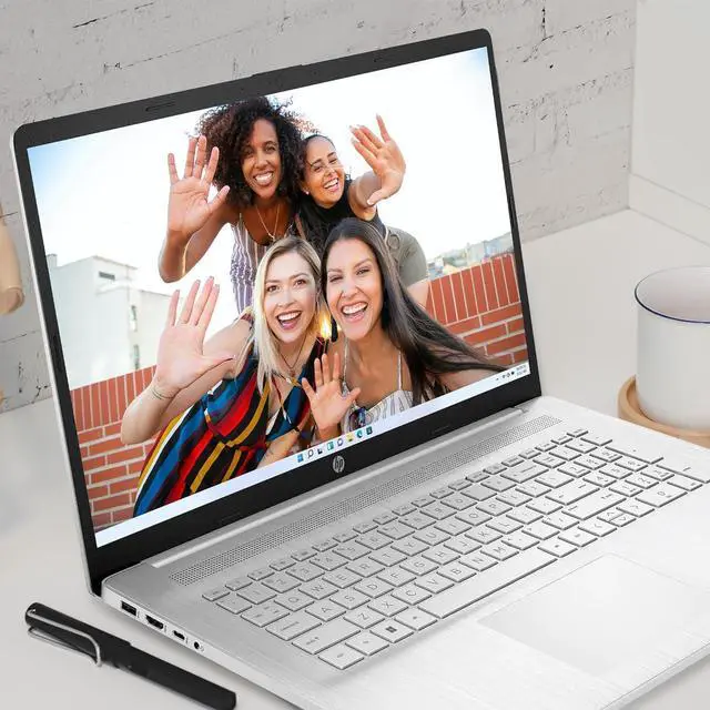 Alt view image 7 of 7 - HP 17.3'' FHD 1920 x 1080 Business Laptop, Intel Core i5-1235U, 32GB RAM, 1TB PCIe SSD, Intel Iris Xe Graphics, Backlit Keyboard, HD Camera, Bluetooth, Win 11 Pro, Silver, (renewed)