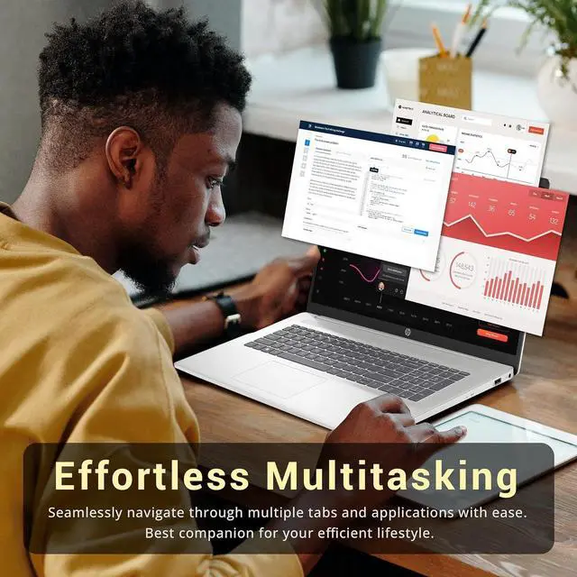 Alt view image 5 of 7 - HP 17.3" IPS FHD Business Laptop, Intel Core i3-N305 Processor, 16GB RAM, 512GB SSD, Intel UHD Graphics, Fingerprint Reader, HD Camera, Wi-Fi 6, Windows 11 Pro, Natural Silver, 32GB Hotface USB Card